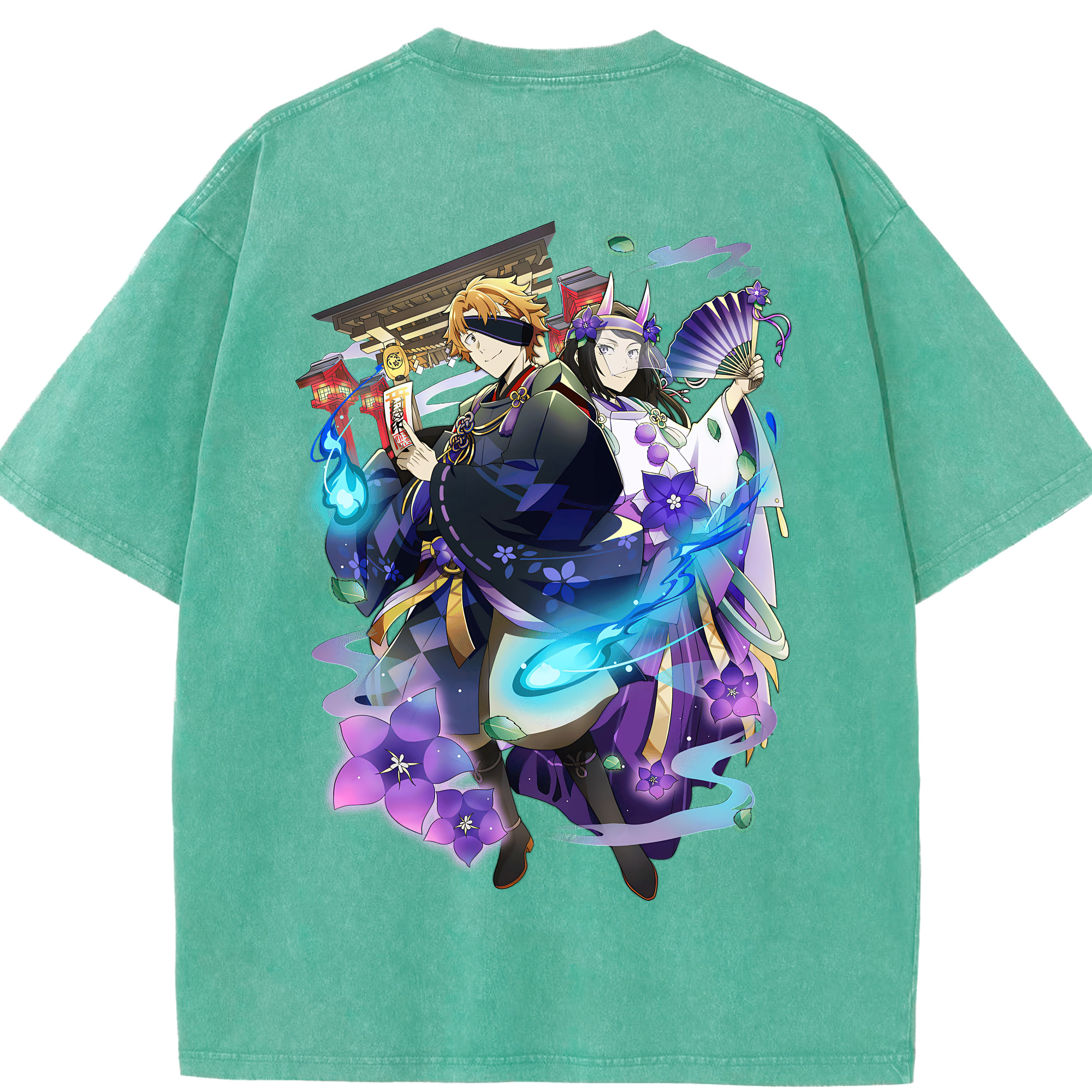 （画像用） 文豪ストレイドッグス Bungo Stray Dogs 綿100% ヴィンテージ風 半袖Tシャツ（背面プリント）